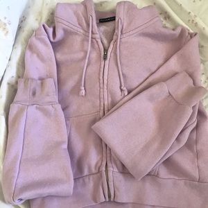 light pink brandy cropped hoodie